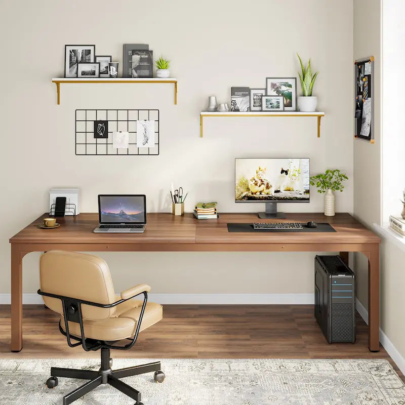 78.8  Extra Long 2 Person Computer Desk with Metal Legs for Home Office Bedroom