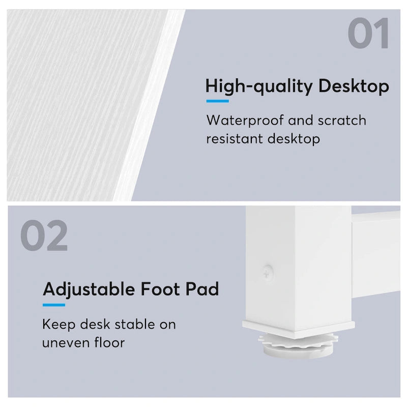 78.8  Extra Long 2 Person Computer Desk with Metal Legs for Home Office Bedroom