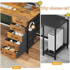 L Shaped Gaming Desk Computer Desk Pegboard 5 Drawers Storage Shelf