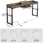 Height Adjustable Overbed Table with Wheels, Mobile Laptop Cart with Outlets & USB Ports