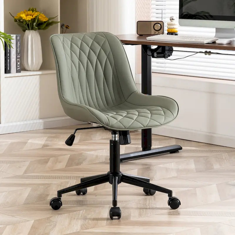 Armless Home Office Desk Chairs with Wheels Rolling Task Chair