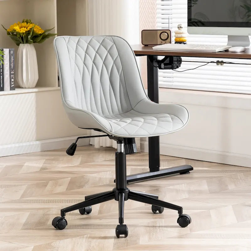 Armless Home Office Desk Chairs with Wheels Rolling Task Chair