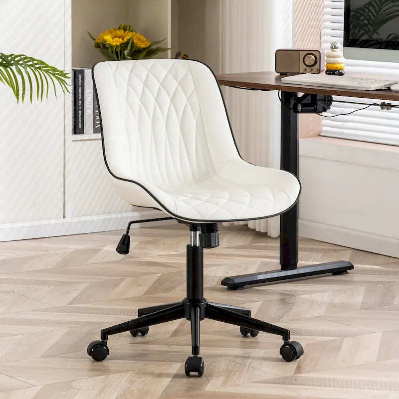 Armless Home Office Desk Chairs with Wheels Rolling Task Chair
