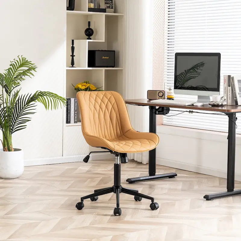 Armless Home Office Desk Chairs with Wheels Rolling Task Chair