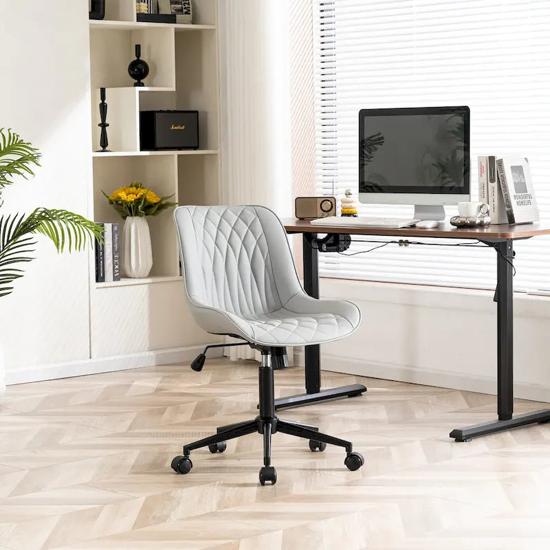 Armless Home Office Desk Chairs with Wheels Rolling Task Chair