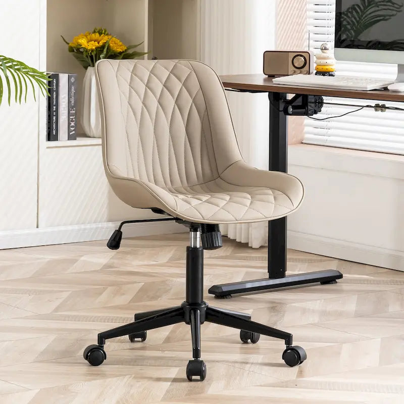 Armless Home Office Desk Chairs with Wheels Rolling Task Chair