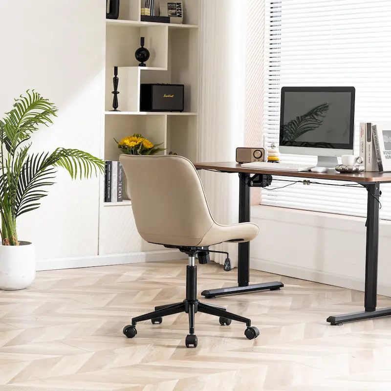 Armless Home Office Desk Chairs with Wheels Rolling Task Chair