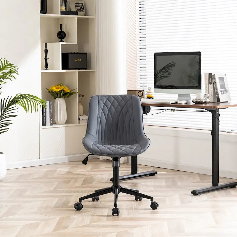 Armless Home Office Desk Chairs with Wheels Rolling Task Chair