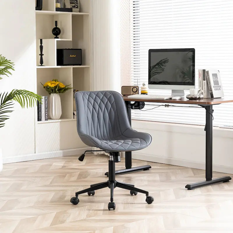 Armless Home Office Desk Chairs with Wheels Rolling Task Chair