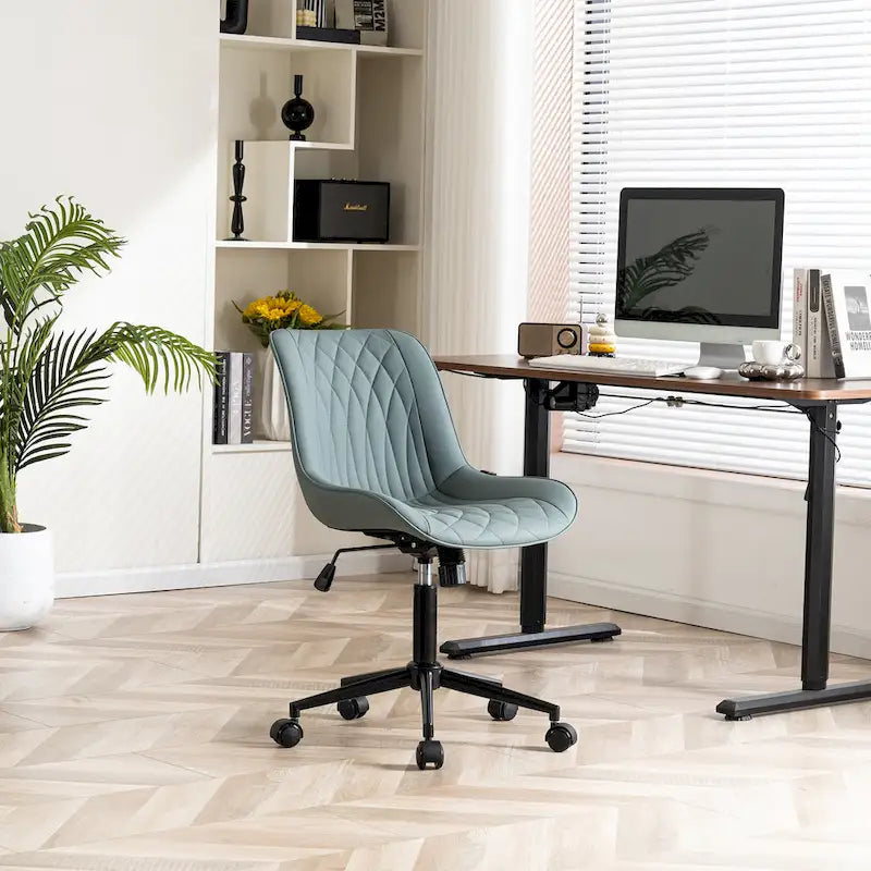 Armless Home Office Desk Chairs with Wheels Rolling Task Chair