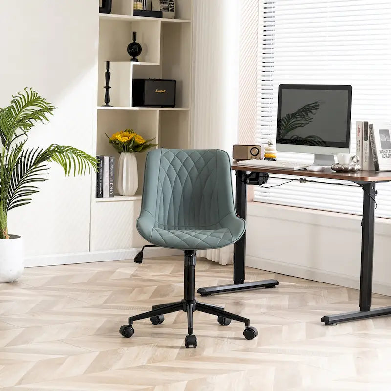 Armless Home Office Desk Chairs with Wheels Rolling Task Chair