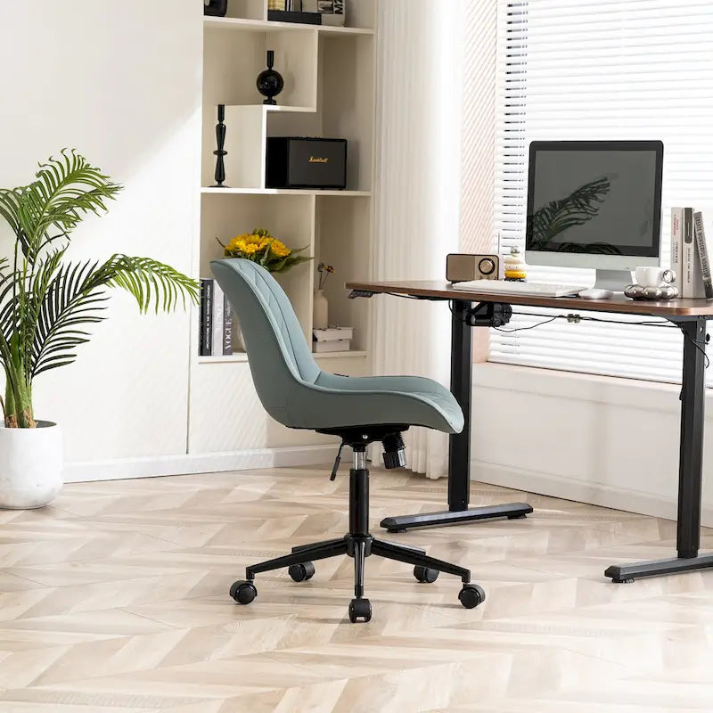 Armless Home Office Desk Chairs with Wheels Rolling Task Chair