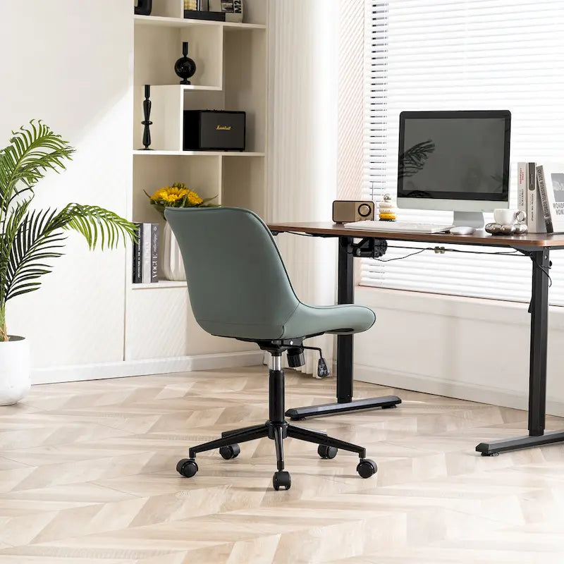 Armless Home Office Desk Chairs with Wheels Rolling Task Chair
