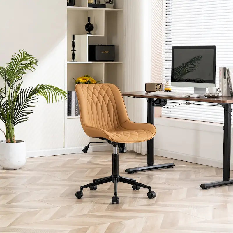 Armless Home Office Desk Chairs with Wheels Rolling Task Chair