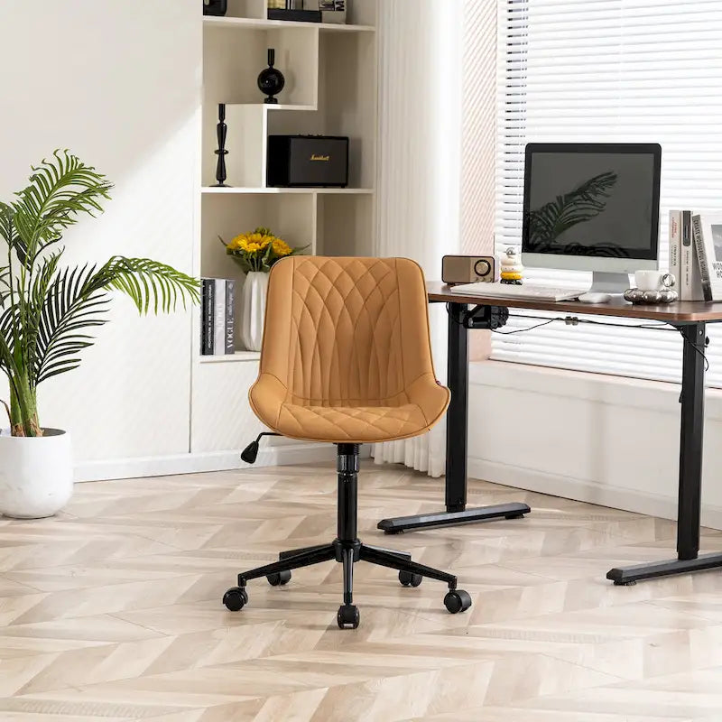 Armless Home Office Desk Chairs with Wheels Rolling Task Chair