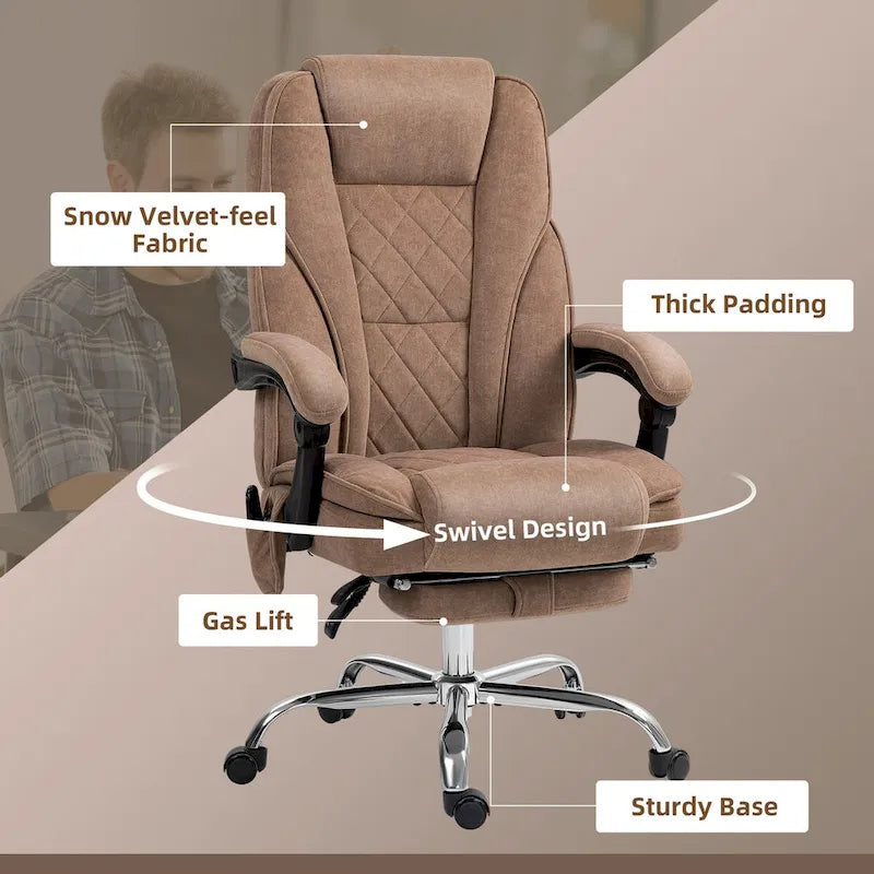 Vinsetto Massage Office Chair with 6 Vibration Points, Heated Reclining Computer Chair, Swivel Desk Chair