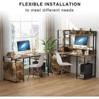 PAKASEPT 55  Computer Desk with Hutch and Storage Shelf