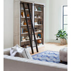 Avondale 8' Tall Bookcase Wall With Ladder, Storage Organizer, Display Shelf for Office, Brown - 80 W x 94 H x 15 D