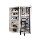 Avondale 8' Tall Bookcase Wall With Ladder, Storage Organizer, Display Shelf for Office, Brown - 80 W x 94 H x 15 D
