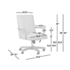 Dumont Modern Farmhouse Top Grain Leather Swivel Office Desk Chair