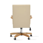 Dumont Modern Farmhouse Top Grain Leather Swivel Office Desk Chair