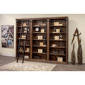 Avondale 8' Tall Bookcase Wall With Ladder, Storage Organizer, Display Shelf for Office, Brown - 120 W x 94 H x 15 D