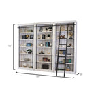 Avondale 8' Tall Bookcase Wall With Ladder, Storage Organizer, Display Shelf for Office, Brown - 120 W x 94 H x 15 D