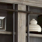 Avondale 8' Tall Bookcase Wall With Ladder, Storage Organizer, Display Shelf for Office, Brown - 120 W x 94 H x 15 D