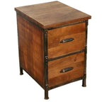 AA Warehousing Solid Wood 2-drawer Handmade Rustic Filing Cabinet/ Side Table/ Night Stand