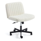 EROMMY Cross Legged Office ChairArmless Criss Cross Chair with WheelsHeight Adjustable for Office, Bedroom, Living Room - N/A