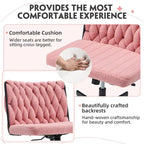 EROMMY Cross Legged Office ChairArmless Criss Cross Chair with WheelsHeight Adjustable for Office, Bedroom, Living Room - N/A