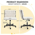 EROMMY Cross Legged Office ChairArmless Criss Cross Chair with WheelsHeight Adjustable for Office, Bedroom, Living Room - N/A