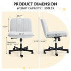 EROMMY Cross Legged Office ChairArmless Criss Cross Chair with WheelsHeight Adjustable for Office, Bedroom, Living Room - N/A