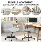 EROMMY Cross Legged Office ChairArmless Criss Cross Chair with WheelsHeight Adjustable for Office, Bedroom, Living Room - N/A