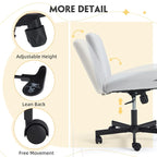 EROMMY Cross Legged Office ChairArmless Criss Cross Chair with WheelsHeight Adjustable for Office, Bedroom, Living Room - N/A