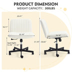 EROMMY Cross Legged Office ChairArmless Criss Cross Chair with WheelsHeight Adjustable for Office, Bedroom, Living Room - N/A