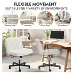 EROMMY Cross Legged Office ChairArmless Criss Cross Chair with WheelsHeight Adjustable for Office, Bedroom, Living Room - N/A