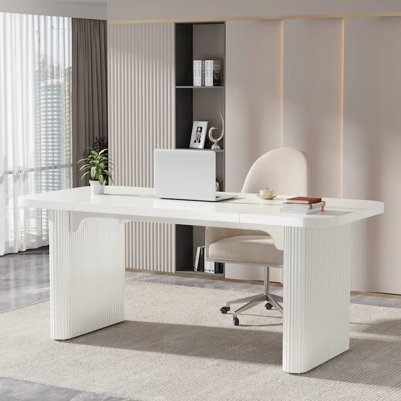 63  Computer Desk for Home Office, Simple Rectangular Writing Table for Study Room Bedroom