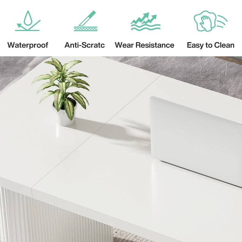 63  Computer Desk for Home Office, Simple Rectangular Writing Table for Study Room Bedroom