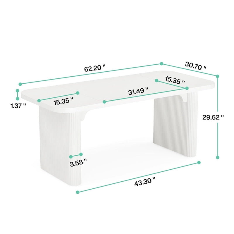 63  Computer Desk for Home Office, Simple Rectangular Writing Table for Study Room Bedroom