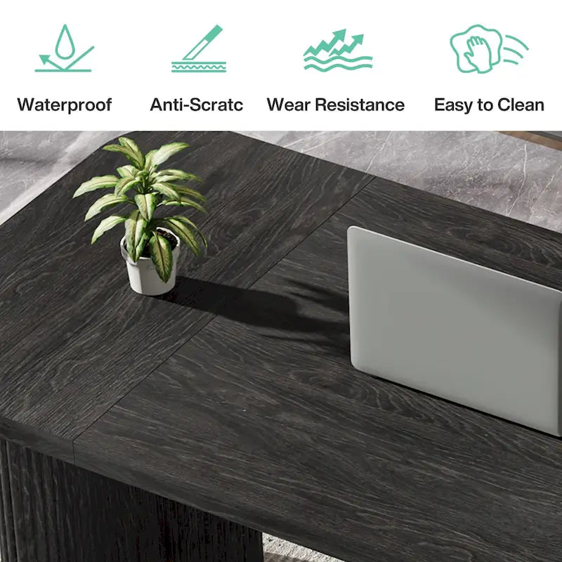 63  Computer Desk for Home Office, Simple Rectangular Writing Table for Study Room Bedroom