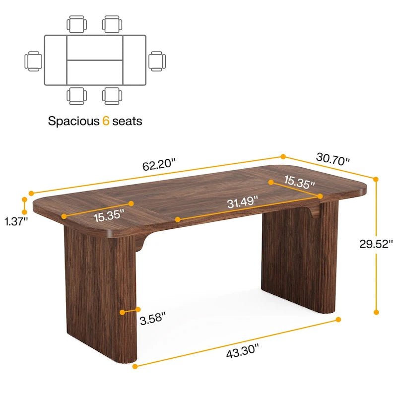 63  Computer Desk for Home Office, Simple Rectangular Writing Table for Study Room Bedroom