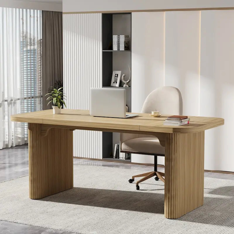 63  Computer Desk for Home Office, Simple Rectangular Writing Table for Study Room Bedroom