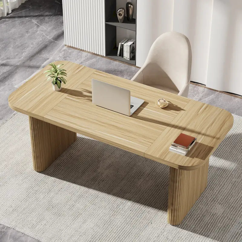 63  Computer Desk for Home Office, Simple Rectangular Writing Table for Study Room Bedroom