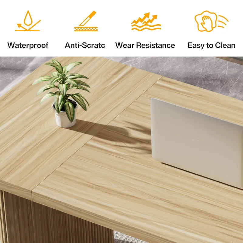 63  Computer Desk for Home Office, Simple Rectangular Writing Table for Study Room Bedroom