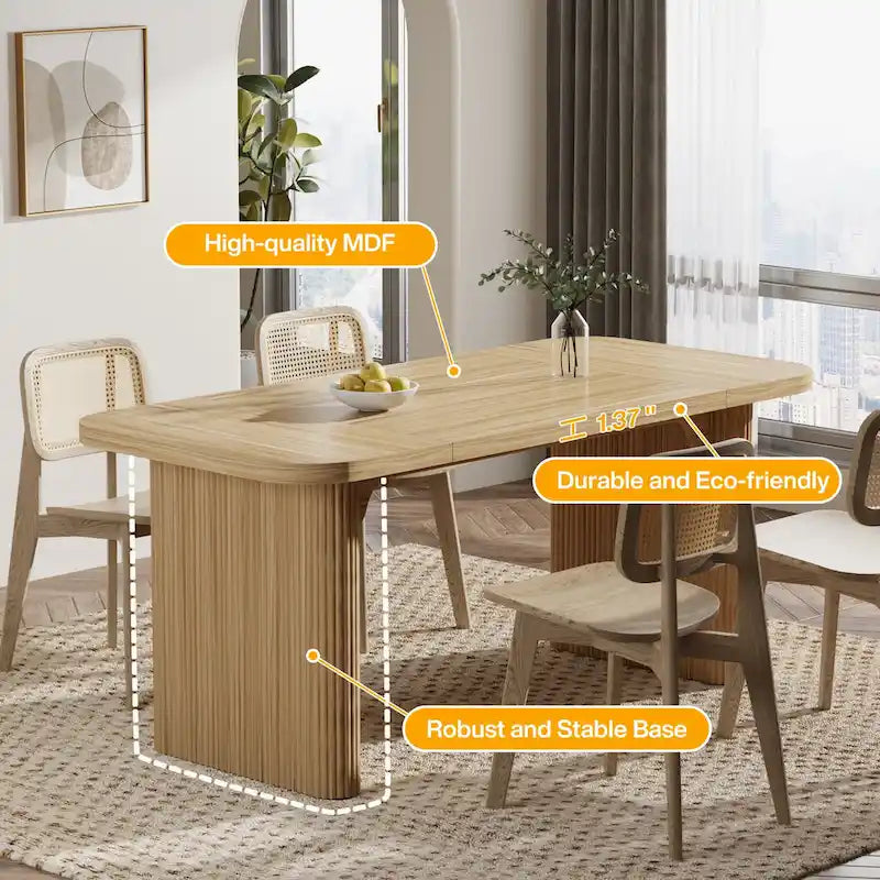 63  Computer Desk for Home Office, Simple Rectangular Writing Table for Study Room Bedroom