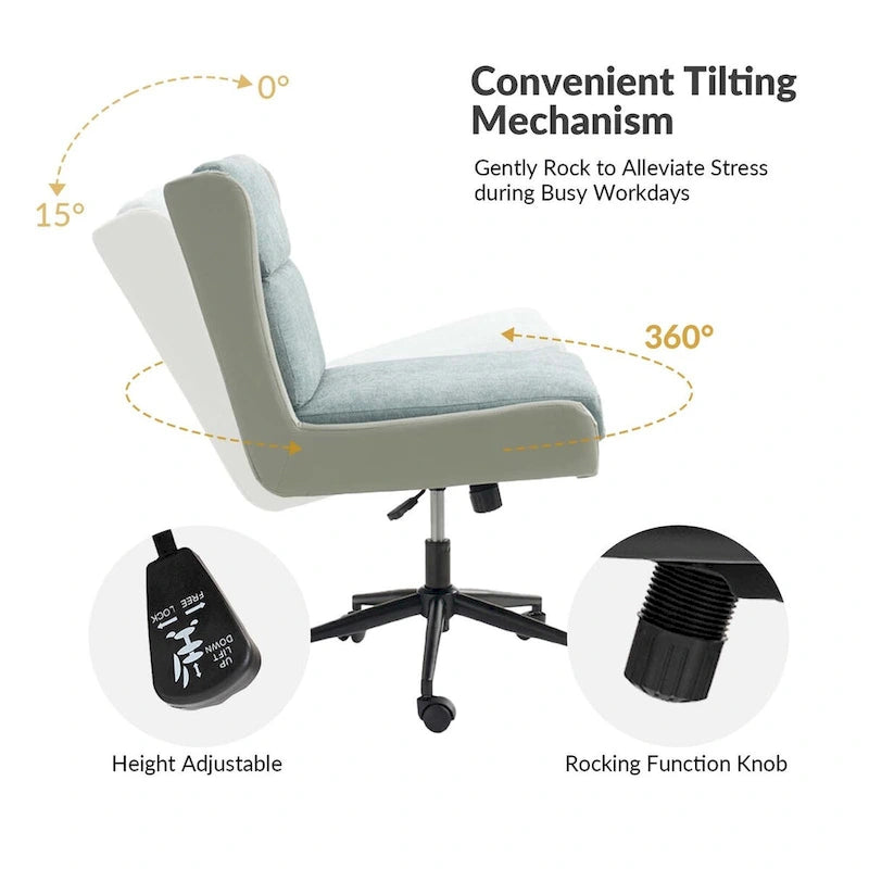 Siegfried Modern Swivel Tilting Office Chair with Removable Soft Upholstery by HULALA HOME