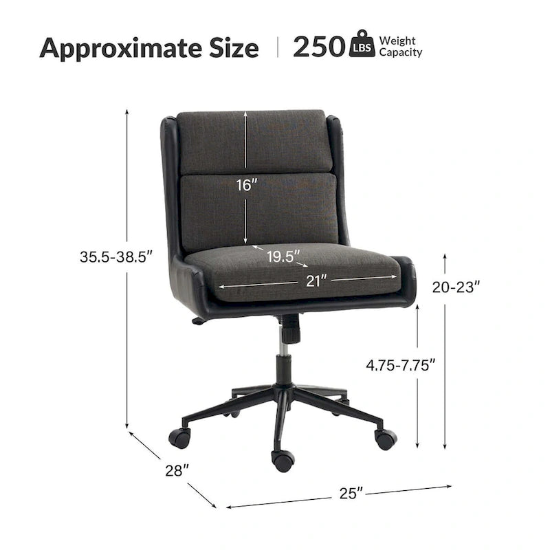 Siegfried Modern Swivel Tilting Office Chair with Removable Soft Upholstery by HULALA HOME