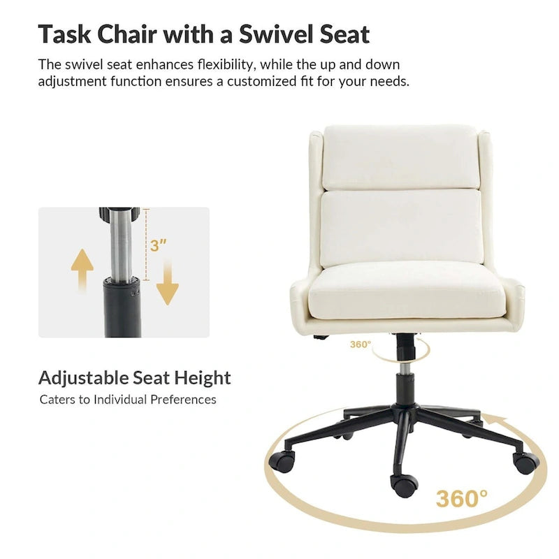 Siegfried Modern Swivel Tilting Office Chair with Removable Soft Upholstery by HULALA HOME