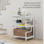 HOMCOM 3-Tier Printer Stand with Storage, Industrial Metal Printer Table for Home Office, Multi-purpose Rack Shelf